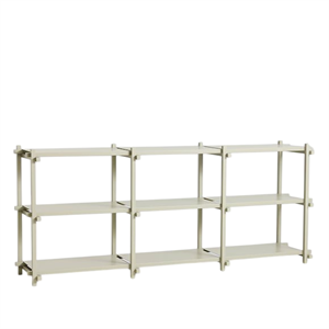 Scaffalatura HAY Woody Shelving 2.0 Bassa Grigio Fumo/acciaio