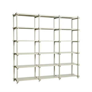Libreria HAY Woody Shelving 2.0 Grande Grigio Fumo/acciaio