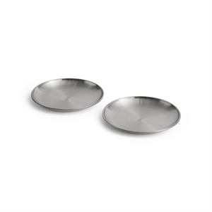 HAY Outdoor Market Plate Set di 2 piatti medi in Argento