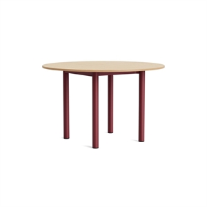 HAY Annex Tavolo da Pranzo Rotondo Ø120 Rovere laccato/Rosso Fienile