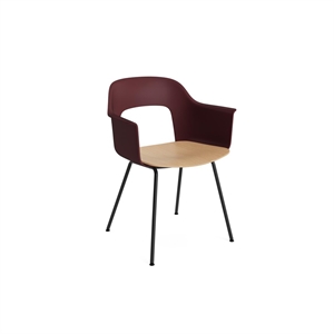 Sedia da Pranzo HAY Layout 212 con Braccioli Bordeaux/ Nero/Rovere