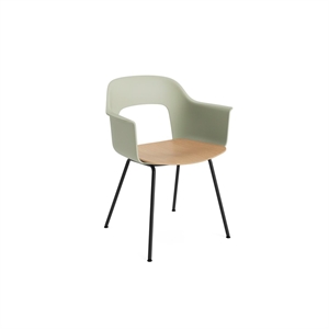Sedia da Pranzo HAY Layout 212 con Braccioli Verde pastello/Nero/ Rovere
