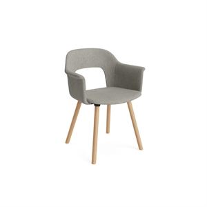 Sedia da Pranzo HAY Layout 224 con Braccioli Turf Grigio Chiaro/rovere