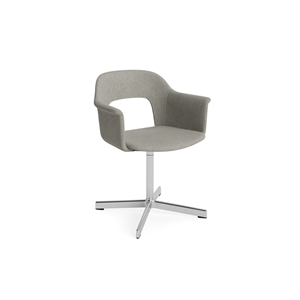 Sedia da Pranzo HAY Layout 234 con Braccioli e Girevole Turf Grigio Chiaro/ Alluminio