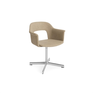 Sedia da Pranzo HAY Layout 234 con Braccioli e Girevole Turf Sabbia/ Alluminio