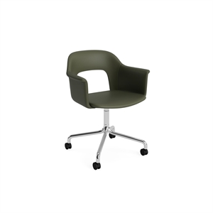Sedia da Pranzo HAY Layout 264 con Braccioli e Girevole Grano Caper Green/ Alluminio
