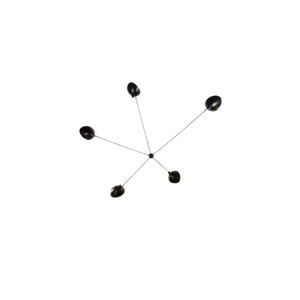 Applique Serge Mouille Spider 5 bracci fissi Nero