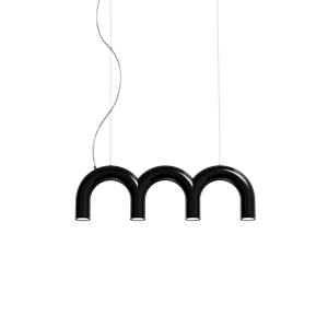 Lampadario Triplette Oblure Arch Nero
