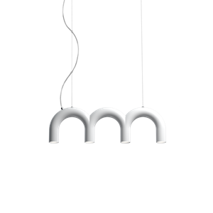 Lampadario Triplette Oblure Arch Bianco