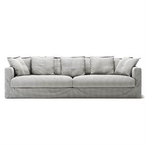 Divano Decotique Le Grand Air XL A 4 Posti, Colore Ash Stripe/Lino