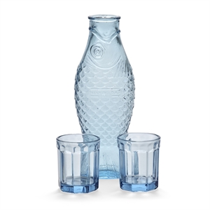 Serax Fish & Fish Carafe & 2 Glasses M Blu