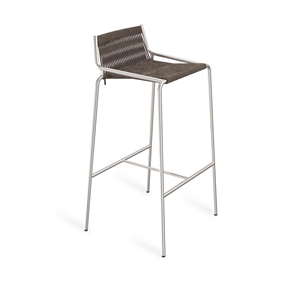 Sgabello da Bar Thorup Copenhagen Noel Acciaio Inossidabile/ Lana Grigio Scuro H77 cm