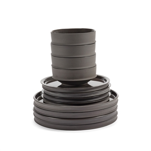 Set iniziale Serax Dune, set da 12 pezzi, colore marrone ardesia.