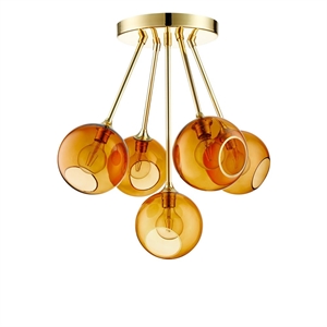 Plafoniera Molecule Ballroom Design by Us, Ambra/oro