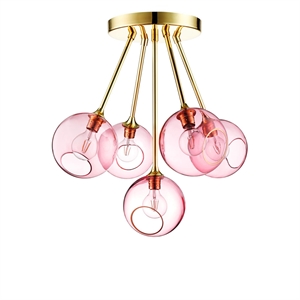 Plafoniera Molecule Ballroom Design by Us, Rosa/oro