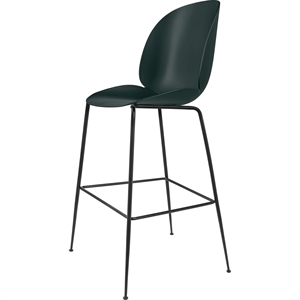 Sgabello da Bar Beetle GUBI H75 Base Conica Opaco Nero/ Verde Scuro