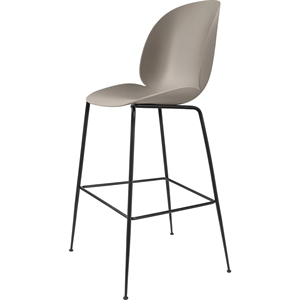 Sgabello da Bar Beetle GUBI H75 Base Conica Opaco Nero/ New Beige