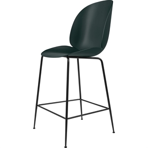 Sgabello da Bar Beetle GUBI H65 Base Conica Opaco Nero/ Verde Scuro