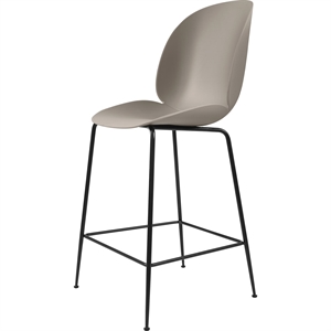 Sgabello da Bar Beetle GUBI H65 Base Conica Opaco Nero/ New Beige