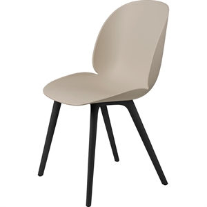 Sedia da Pranzo GUBI Beetle Base in Plastica Nero/New Beige