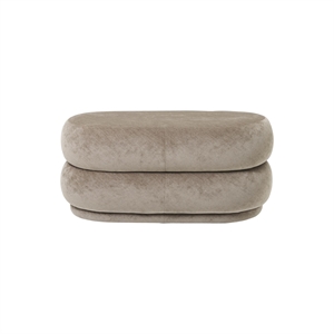 Ferm Living Pouf Ovale Velluto Sbiadito Beige