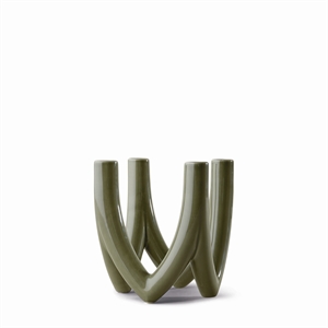 Lampadario Ro Collection N. 56 Portacandele A 4 Bracci Verde Oliva