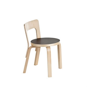 Sedia Per Bambini Artek N65 in Linoleum Nero