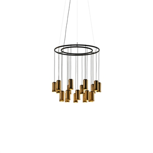 Santa & Cole Cirio Chandelier S Lampadario in Ottone Ottone