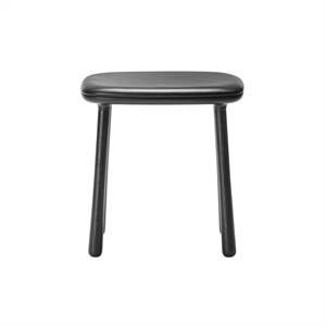 Mobili Copenhagen Sgabello Cuba Rovere Laccato Nero/pelle Nero