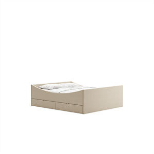 Struttura Letto Curva RYE con 4 Cassetti 200x210 Beige Chiaro