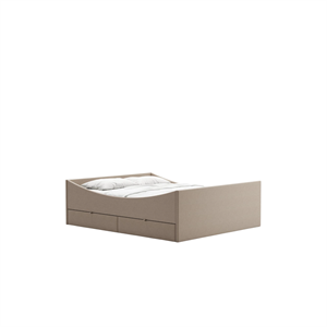 Struttura Letto Curva Rye Sleep con 4 Cassetti 150x210 Beige Scuro