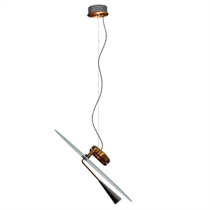 Stilnovo Bascula Lampadario Nickel Spazzolato/Rosso