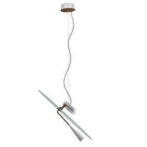 Lampadario Stilnovo Bascula Bianco/ Bronzo