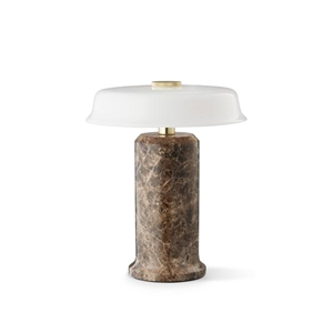 Lampada portatile Design By Us Trip No. 2 in marmo Emperador scuro/opale lucido