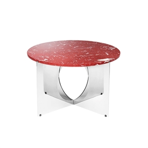 Tavolino Design By Us, Cromo/bordeaux