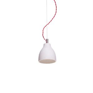 Decodifica Heavy Light Lampadario H3 Bianco Cemento Con Cordone Tessuto Rosso