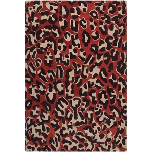 Tappeto Decotique Leopard 250x350 cm Rosso