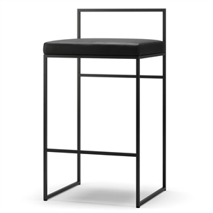 Sgabello da Bar Department con Schienale 80 cm Nero/ Pelle Nero