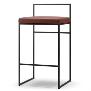 Sgabello da Bar Department con Schienale 80 cm in Pelle Nero/marrone