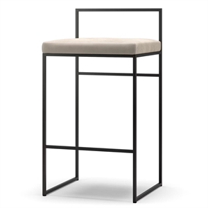 Sgabello da Bar Department con Schienale 80 cm Nero/ Beige