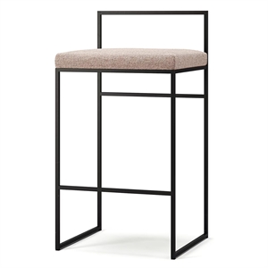 Sgabello da Bar Department con Schienale 80 cm Nero/ Rosa Pallido