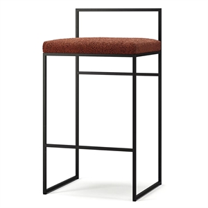 Sgabello da Bar Department con Schienale 80 cm Nero/Ruggine Bouclé