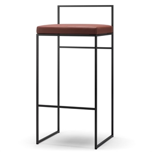 Sgabello da Bar Department con Schienale 90 cm in Pelle Nero/marrone