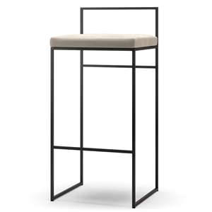 Sgabello da Bar Department con Schienale 90 cm Nero/ Beige