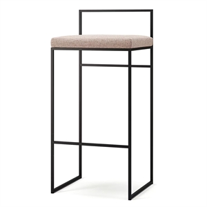 Sgabello da bar Department con schienale 90 cm Nero/ Rosa pallido