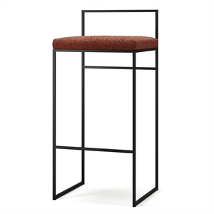 Sgabello da Bar Department con Schienale 90 cm Nero/Ruggine Bouclé