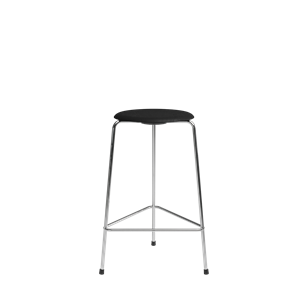 Sgabello da Bar Fritz Hansen High Dot H65 A 3 Gambe Cromo/ Frassino Nero