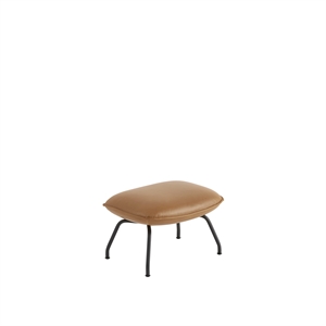 Ottomano Muuto Doze Rivestito in Pelle Cognac/Antracite Nero