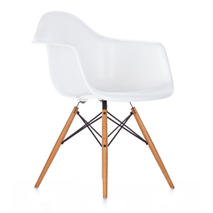 Sedia da Pranzo Vitra Eames Plastic DAW Bianco/ Acero Dorato