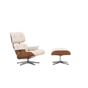 Poltrona Vitra Eames con Noce Naturale /72 Snow/ Alluminio